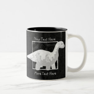 Weiße Dinosaurier-Tasse Zweifarbige Tasse