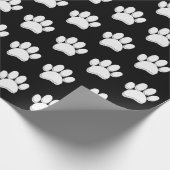 Weiße Dog-Pfote Druckhandgezeichnet Geschenkpapier (Ecke)