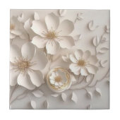 Weiße Dogwood-Blume Keramik Tile Fliese (Vorderseite)