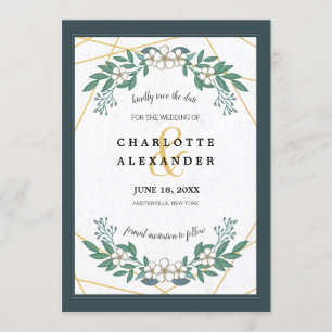 Weiße Dogwood-Sparen-Sie-das-Datum-Ankündigung Einladung