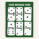 Weiße Dominosteine auf grün Personalisiert Notizblock (Vorderseite)