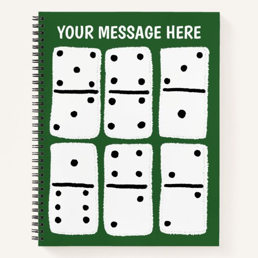 Weiße Dominosteine auf grün Personalisiert Notizblock (Vorderseite)