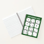 Weiße Dominosteine auf grün Personalisiert Notizblock (Innenseite)