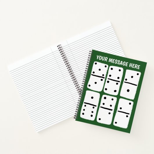 Weiße Dominosteine auf grün Personalisiert Notizblock (Innenseite)