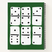 Weiße Dominosteine auf grün Personalisiert Notizblock (Rückseite)