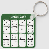 Weiße Dominosteine auf grün Personalisiert Schlüsselanhänger (Rückseite)