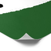 Weiße Dominosteine mit schwarzen Punkten auf Grün Poster (Ecke)