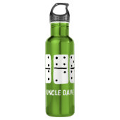 Weiße Dominosteine mit schwarzen Punkten Personali Edelstahlflasche (Vorderseite)