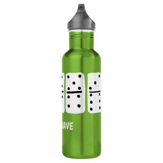 Weiße Dominosteine mit schwarzen Punkten Personali Edelstahlflasche (Rechts)