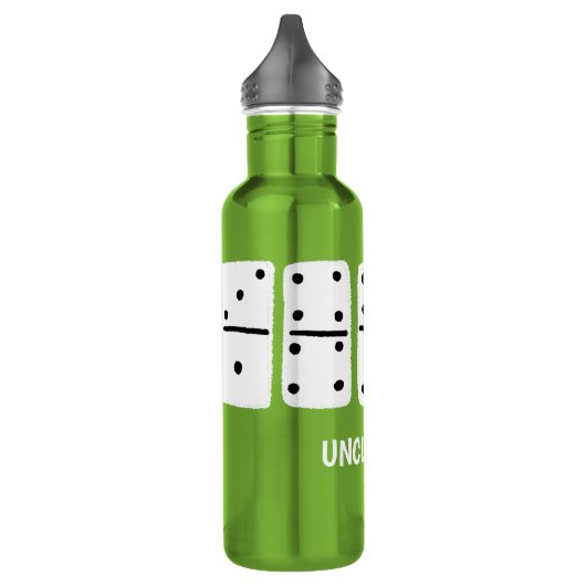 Weiße Dominosteine mit schwarzen Punkten Personali Edelstahlflasche (Links)