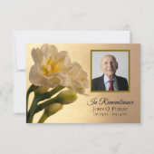 Weiße Doppel-Daffodien Beerdigung Beileid Dankeskarte (Vorderseite)