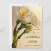 Weiße Doppel-Daffodien FloralOstern Abendessen Einladung (Vorderseite)