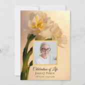 Weiße Doppel-Daffodil-Blume Feiern des Lebens Einladung (Vorderseite)