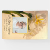 Weiße Doppel-Daffodilen Feier der Lebensbeerdigung Banner (Horizontal)