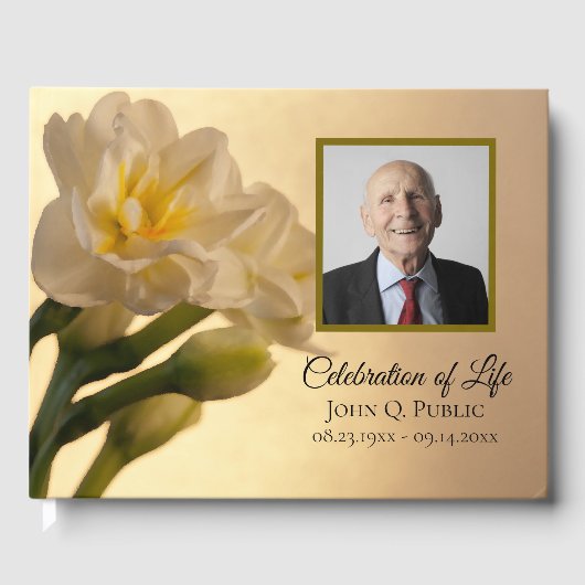 Weiße Doppel-Feier zum Gedenken an das Leben Gästebuch (Vorderseite)