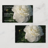 Weiße doppelte Pfingstrosen-Visitenkarte Visitenkarte (Vorne/Hinten)