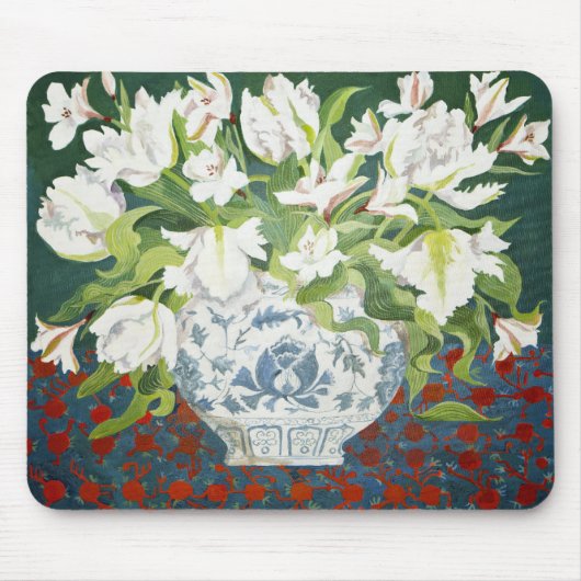 Weiße doppelte Tulpen und Alstroemerias 2013 Mousepad (Vorne)