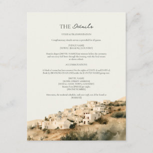 Weiße Dorf Hochzeit Santorin Details Begleitkarte