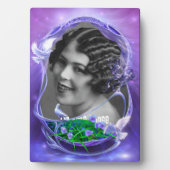 Weiße Dosen und Violetten Art Frame Plaque Fotoplatte (Vorderseite)