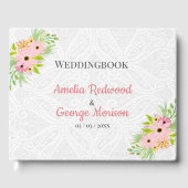 Weiße Dosierung und Blume Gästebuch (Vorderseite)