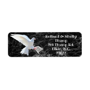 WEISSE DOVE-HALTUNG BIBLE ETIKETT