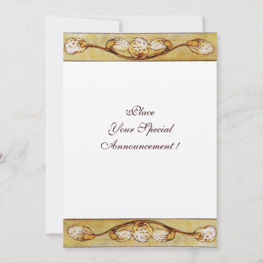 WEISSE DOVEN AM FENSTER-Monogramm-Champagner Einladung (Rückseite)