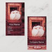 WEISSE DOVEN AM ROTEN FENSTER VISITENKARTE (Vorne/Hinten)