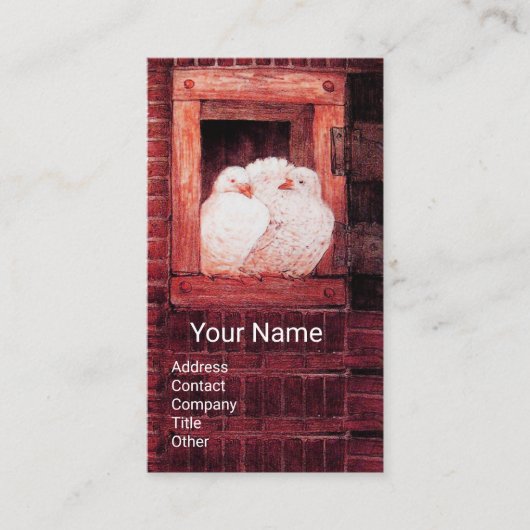 WEISSE DOVEN AM ROTEN FENSTER VISITENKARTE (Vorderseite)