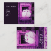 WEISSE DOVEN AN DER Lila FENSTELLE Visitenkarte (Vorne/Hinten)