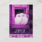 WEISSE DOVEN AN DER Lila FENSTELLE Visitenkarte (Rückseite)