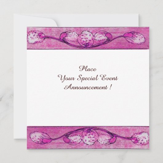 WEISSE DOVEN IM FENSTER PINK,WEDING GEM MONOGRAM EINLADUNG (Rückseite)