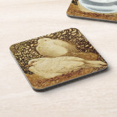 WEISSE DOVEN IN Brown, Sepia Untersetzer (Linke Seite)