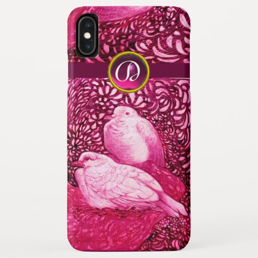 WEISSE DOVEN IN PINK FUCHSIA MONOGRAM Case-Mate iPhone HÜLLE (Rückseite)