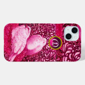 WEISSE DOVEN IN PINK FUCHSIA MONOGRAM Case-Mate iPhone HÜLLE (Rückseite (Horizontal))