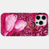 WEISSE DOVEN IN PINK FUCHSIA MONOGRAM Case-Mate iPhone HÜLLE (Rückseite (Horizontal))