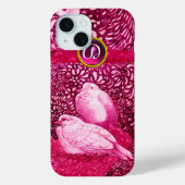 WEISSE DOVEN IN PINK FUCHSIA MONOGRAM Case-Mate iPhone HÜLLE (Rückseite)