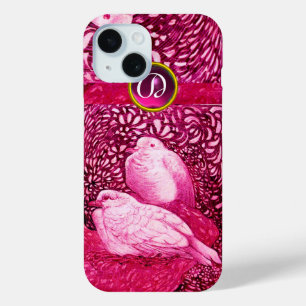 WEISSE DOVEN IN PINK FUCHSIA MONOGRAM Case-Mate iPhone HÜLLE