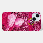 WEISSE DOVEN IN PINK FUCHSIA MONOGRAM Case-Mate iPhone HÜLLE (Rückseite (Horizontal))