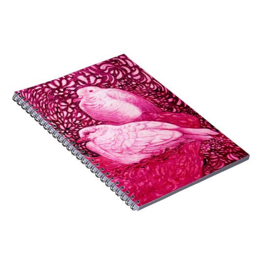 WEISSE DOVEN IN PINK FUCHSIA NOTIZBLOCK (Rechte Seite)