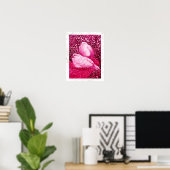 WEISSE DOVEN IN PINK FUCHSIA POSTER (Heimbüro)