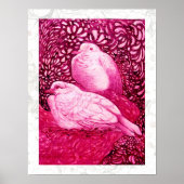 WEISSE DOVEN IN PINK FUCHSIA POSTER (Vorne)
