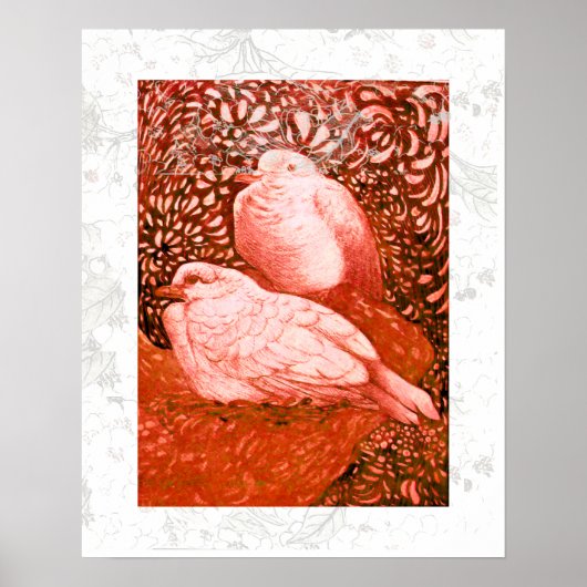 WEISSE DOVEN IN ROT POSTER (Vorne)