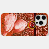 WEISSE DOVEN IN ROTEM MONOGRAM Case-Mate iPhone HÜLLE (Rückseite (Horizontal))