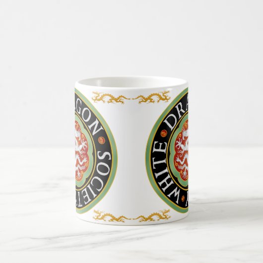Weiße Drache-Gesellschaft Kaffeetasse (Mittel)