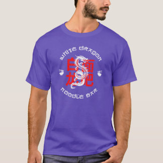 Weiße Drachen-Nudelsbar vintage T-Shirt