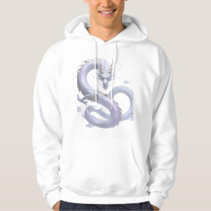 Weiße Drachenkunst   Mythische Fantasy-Ästhetik    Hoodie