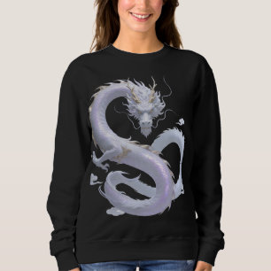 Weiße Drachenkunst   Mythische Fantasy-Ästhetik    Sweatshirt