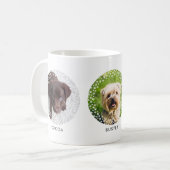Weiße drei Hunde Eile der Weiden Weihnachten Kaffeetasse (Vorderseite Links)