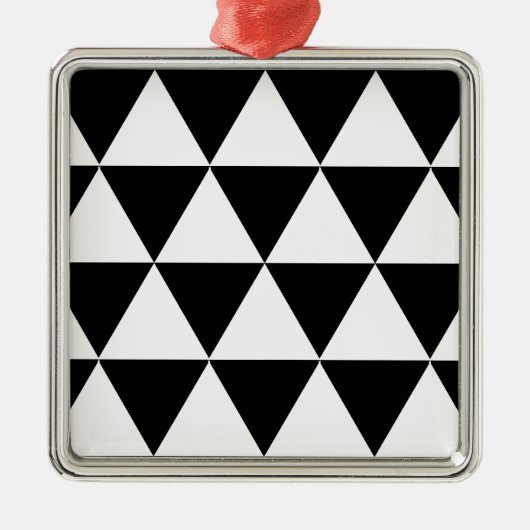 Weiße Dreiecke Silbernes Ornament (Vorne)