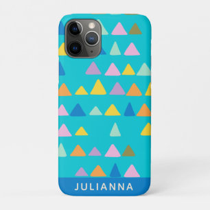 Weiße Dreiecksmuster Türkis Personalisiert Case-Mate iPhone Hülle